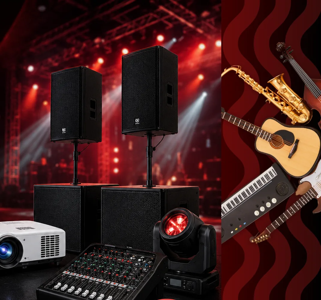 Equipamentos de som e iluminação para eventos e instrumentos musicais da Betel Som